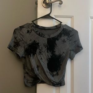 Black and gray shein cropped shirt !never worn!
